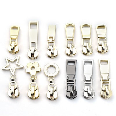 Νέο 5# Flower Star Shape Zipper Sliders κιτ επισκευής Τσάντες ενδυμάτων κεφαλής για ραπτική αντικατάσταση φερμουάρ Μεταλλικό εξολκέα με φερμουάρ