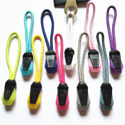 20 kahevärvilist nailonist tõmblukuga seljakoti tarvikud tõmbluku käepide DIY tõmbluku pea joon trossi rihm Lasso pea