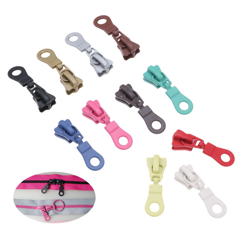 10/11 τμχ Μεταλλικά φερμουάρ συρόμενα φερμουάρ Κεφαλή φερμουάρ από κράμα ψευδάργυρου Ρητίνη αντικατάσταση τραβάει DIY βαλίτσα βαλίτσα χειροτεχνία Τσάντα επισκευή ράψιμο