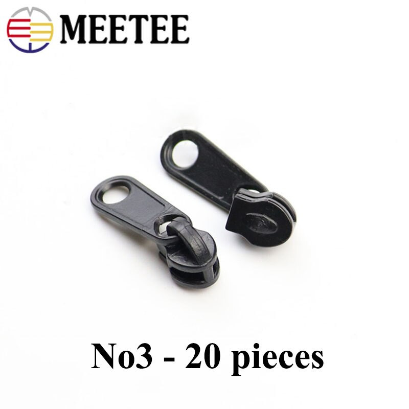 Meetee 10/20 vnt 3# 5# 8# 10# dervos užtrauktuko slankiklis, skirtas nailoniniam užtrauktukui namų tekstilės drabužių lagaminas Rankų darbo siuvimo priedas ZA244