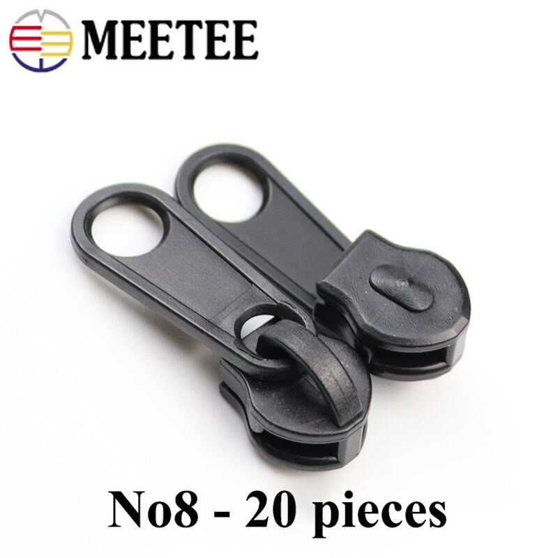 Meetee 10/20 vnt 3# 5# 8# 10# dervos užtrauktuko slankiklis, skirtas nailoniniam užtrauktukui namų tekstilės drabužių lagaminas Rankų darbo siuvimo priedas ZA244