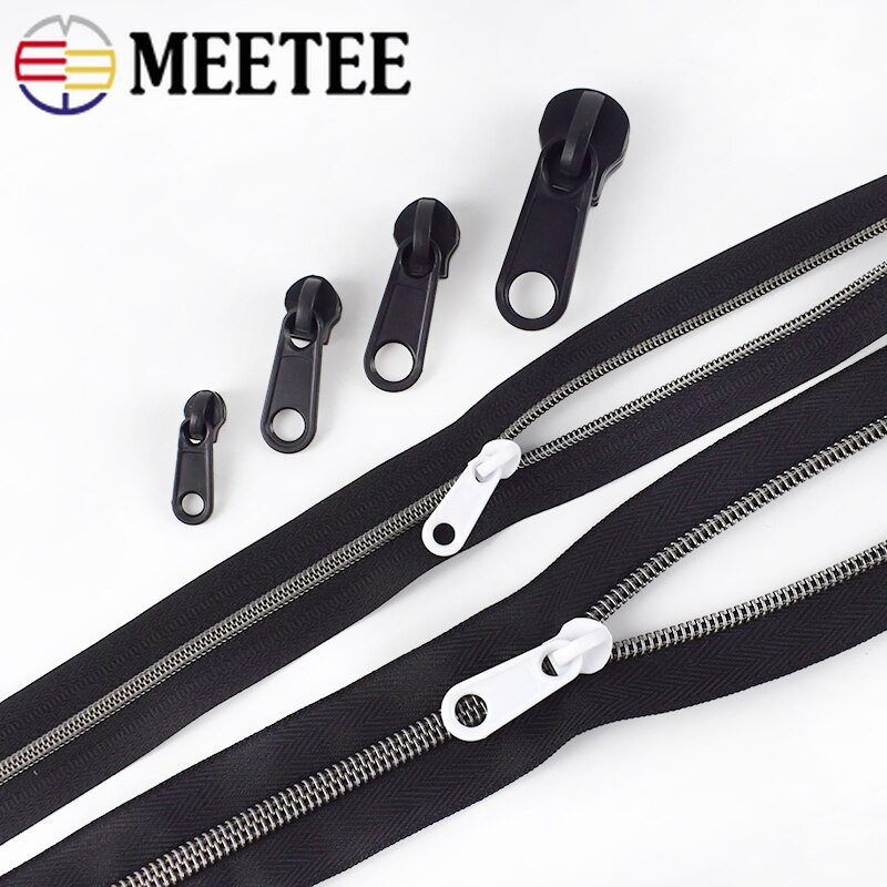 Meetee 10/20 vnt 3# 5# 8# 10# dervos užtrauktuko slankiklis, skirtas nailoniniam užtrauktukui namų tekstilės drabužių lagaminas Rankų darbo siuvimo priedas ZA244