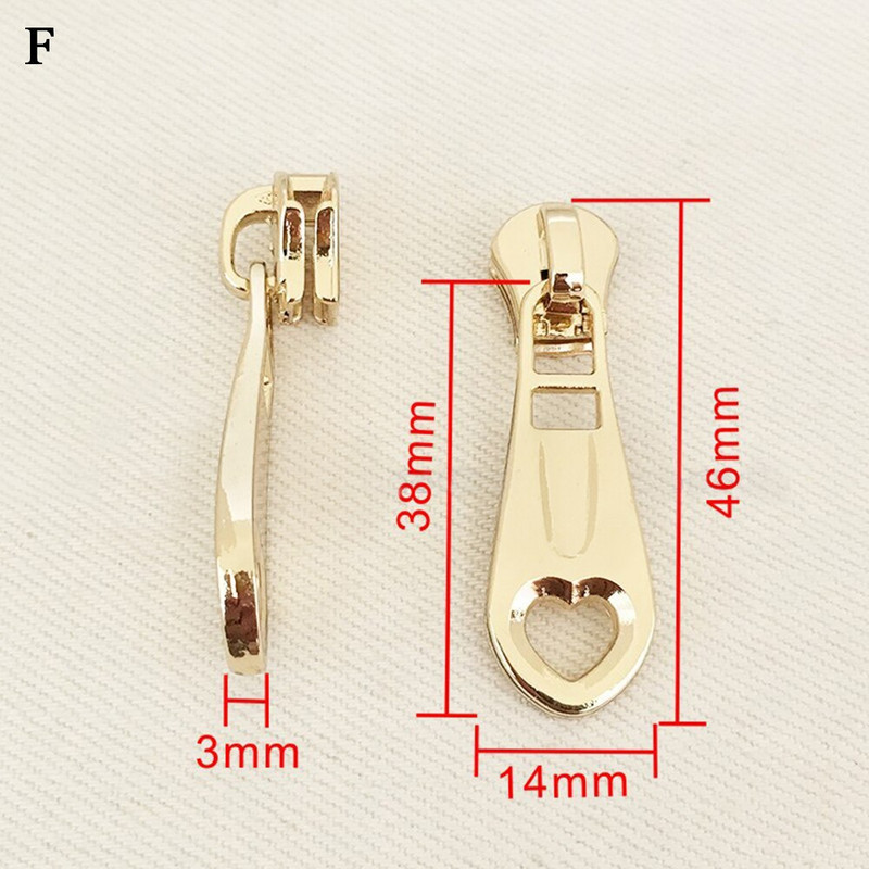 1 tk metallist tõmblukuga liugurpea tõmmits Kvaliteetne kuldne DIY koti vahetuskomplekt, rõivaste tõmblukk kinnitustarvikud