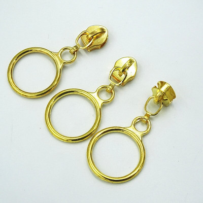 Kuldne hõbedane värviline 50/100 tk 5# nailonist ringikujuline tõmblukuga tõmmits, rõivatarvikud tsingisulamist pagasi- ja kodutekstiili tõmbaja