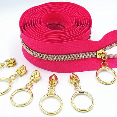 2 metrai 4 slankiklis 5# auksinis sidabrinis slankiklis dantis didelis nailono gabalas ritės kodas "pasidaryk pats" buitinis siuvimo užtrauktukas