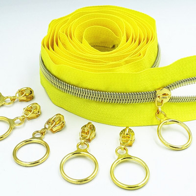 2 metrai 4 slankiklis 5# auksinis sidabrinis slankiklis dantis didelis nailono gabalas ritės kodas "pasidaryk pats" buitinis siuvimo užtrauktukas