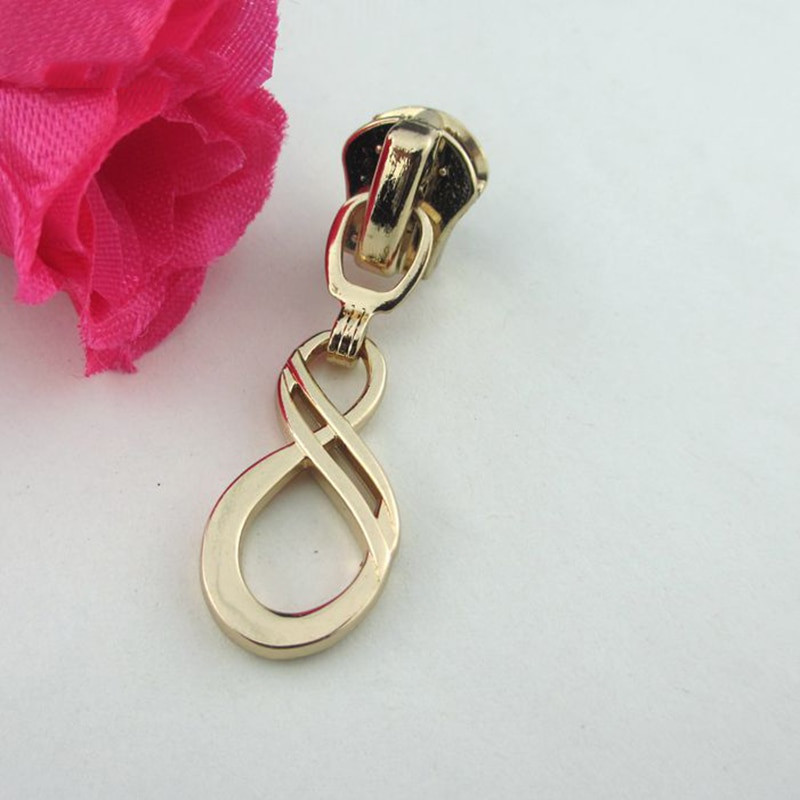 5PCS/lot 5# Oblikovana glava zatvarača Pull Zip klizači DIY šivanje Metalni najlonski patentni zatvarač Zamjena kompleta za odjeću