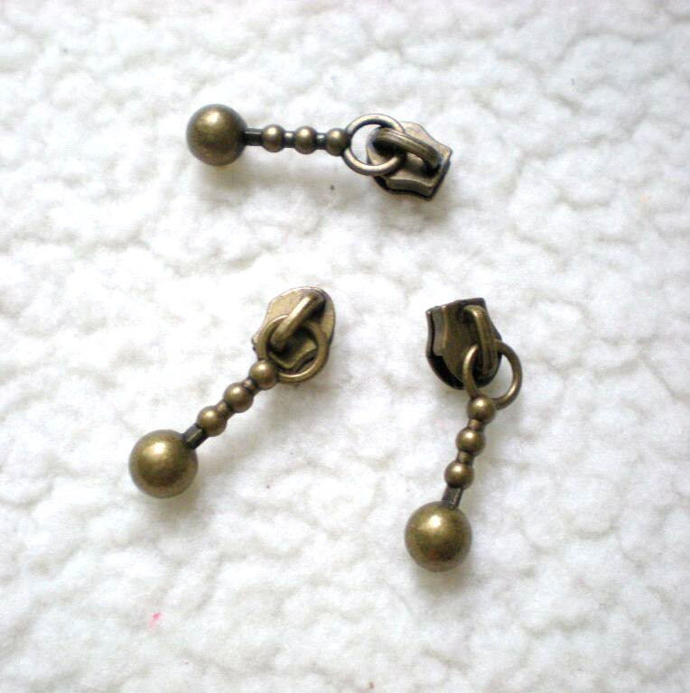 100KOM. Klizači s patentnim zatvaračima Metalni 3# najlonski patentni zatvarači zamjenjuju poteze u obliku kapi Antikni brončani DIY pribor za šivanje