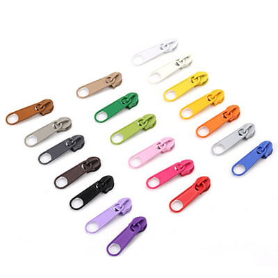 50 τμχ / συσκευασία 3 # Μεταλλικό χρώμα Zipper Pull Slider Head For DIY Repair Pillow Quilt Τσάντα κρεβατιού ετικέτες ρούχα με φερμουάρ