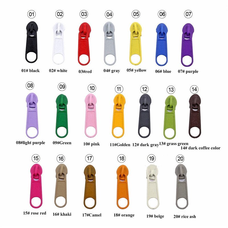 50 бр. / опаковка 3 # Метален цвят Цип Издърпайте плъзгаща се глава За Направи си сам Ремонт на възглавница Спално бельо Чанта етикети дрехи с цип