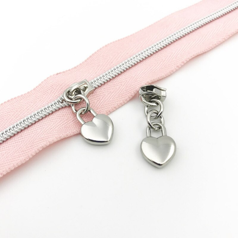 10 tk 3# tõmblukuga liugurid südamekujuline pea metallist tõmblukk, tõmblukk käekoti seljakoti jaoks rõivaste õmblemine, isetegemise tarvikud