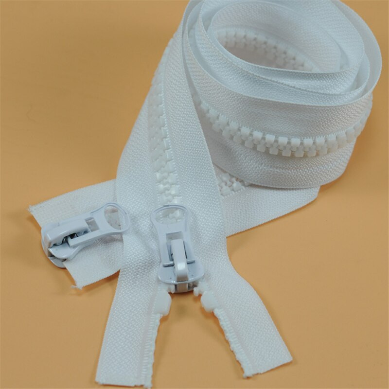 Nr.5 Dervos užtrauktukai, skirti siūti stambaus danties, dvigubai atviras dvigubas užtrauktukas miegmaišis Tent Down Striukė Užtrauktukas Juoda Balta IQ006