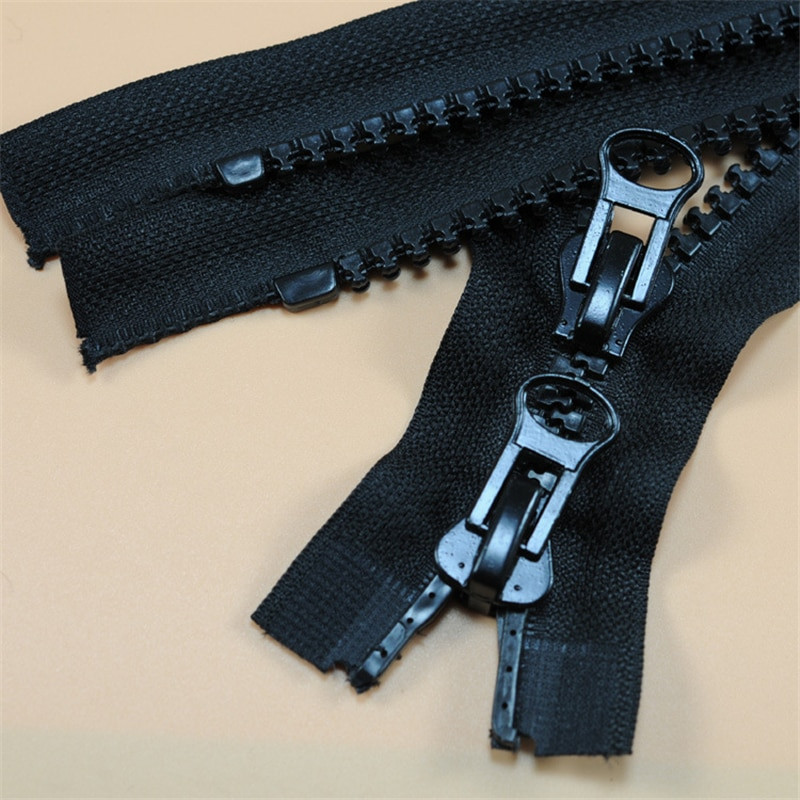 Nr.5 Dervos užtrauktukai, skirti siūti stambaus danties, dvigubai atviras dvigubas užtrauktukas miegmaišis Tent Down Striukė Užtrauktukas Juoda Balta IQ006