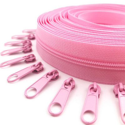 Φερμουάρ 5 μέτρων φερμουάρ by the Yard Nylon Coil Zippers με 10τμχ φερμουάρ για τσάντες, τσάντες και άλλα έργα ραπτικής