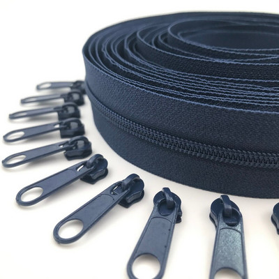 Φερμουάρ 5 μέτρων φερμουάρ by the Yard Nylon Coil Zippers με 10τμχ φερμουάρ για τσάντες, τσάντες και άλλα έργα ραπτικής