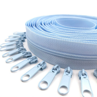 Φερμουάρ 5 μέτρων φερμουάρ by the Yard Nylon Coil Zippers με 10τμχ φερμουάρ για τσάντες, τσάντες και άλλα έργα ραπτικής