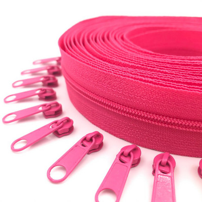 Φερμουάρ 5 μέτρων φερμουάρ by the Yard Nylon Coil Zippers με 10τμχ φερμουάρ για τσάντες, τσάντες και άλλα έργα ραπτικής