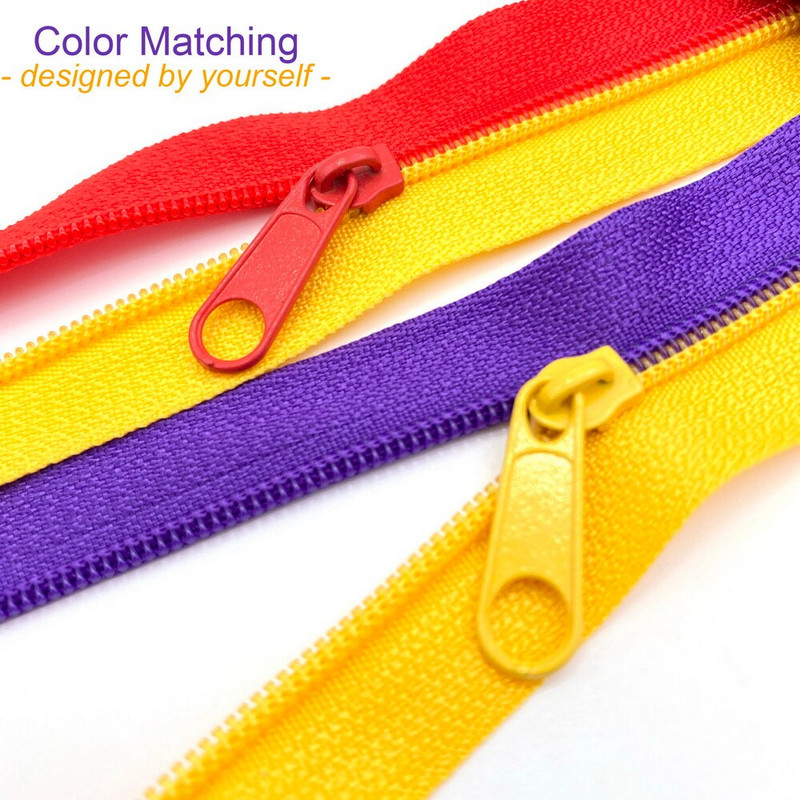 Φερμουάρ 5 μέτρων φερμουάρ by the Yard Nylon Coil Zippers με 10τμχ φερμουάρ για τσάντες, τσάντες και άλλα έργα ραπτικής