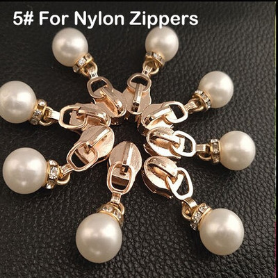 10 ks 3/5 # Dekoratívne perlové zipsy so sťahovákom, zlatý zips, sťahovák na tašky, oblečenie, topánky, DIY remeslá, prívesky, ozdoby