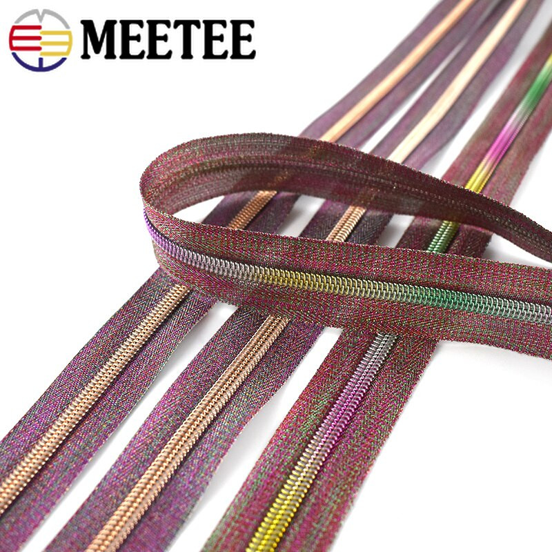 5# Nylonová zipsová páska a dúhové zipsy, sťahovák, posúvač, dekoratívna taška, oblečenie, bunda, sada na opravu zipsov, šijacie uzávery, príslušenstvo