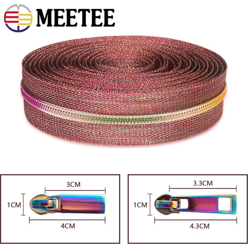 5# Nylonová zipsová páska a dúhové zipsy, sťahovák, posúvač, dekoratívna taška, oblečenie, bunda, sada na opravu zipsov, šijacie uzávery, príslušenstvo