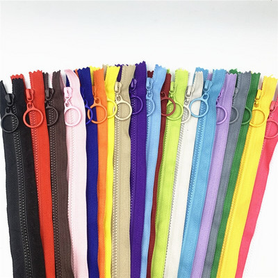 5 kom. Plastični patentni zatvarači od 3 # s prstenom za povlačenje (30 cm-70 cm) Zatvarači na kraju za DIY torbu za šivanje rukotvorina Zatvarač 20/boja