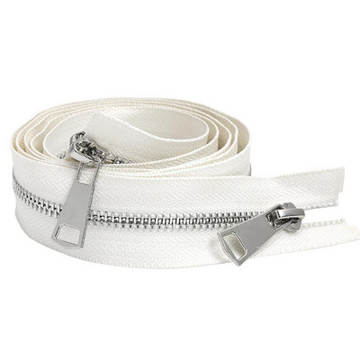 30/40/50/60/70/80 cm 5# Spalvingi aukštos kokybės atviri dvigubi slankikliai Sidabriniai metaliniai užtrauktukai „Pasidaryk pats“ audiniai kišeniniai drabužiai