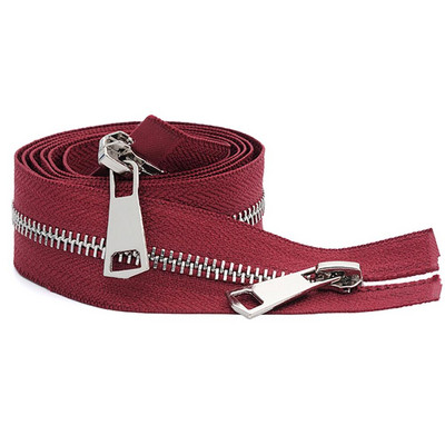 30/40/50/60/70/80 cm 5# Spalvingi aukštos kokybės atviri dvigubi slankikliai Sidabriniai metaliniai užtrauktukai „Pasidaryk pats“ audiniai kišeniniai drabužiai