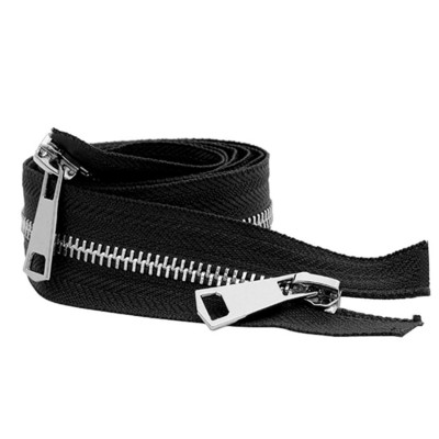 30/40/50/60/70/80 cm 5# Spalvingi aukštos kokybės atviri dvigubi slankikliai Sidabriniai metaliniai užtrauktukai „Pasidaryk pats“ audiniai kišeniniai drabužiai