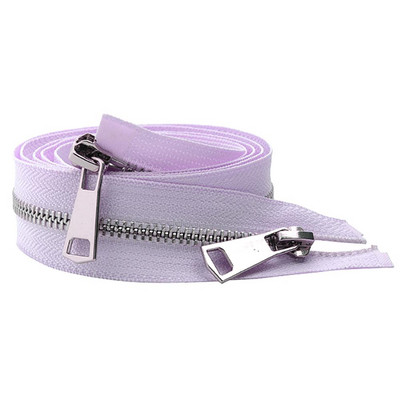 30/40/50/60/70/80 cm 5# Spalvingi aukštos kokybės atviri dvigubi slankikliai Sidabriniai metaliniai užtrauktukai „Pasidaryk pats“ audiniai kišeniniai drabužiai