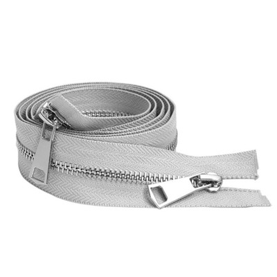 30/40/50/60/70/80 cm 5# Spalvingi aukštos kokybės atviri dvigubi slankikliai Sidabriniai metaliniai užtrauktukai „Pasidaryk pats“ audiniai kišeniniai drabužiai