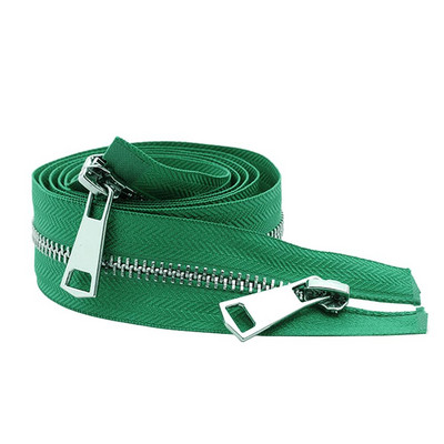 30/40/50/60/70/80 cm 5# Spalvingi aukštos kokybės atviri dvigubi slankikliai Sidabriniai metaliniai užtrauktukai „Pasidaryk pats“ audiniai kišeniniai drabužiai