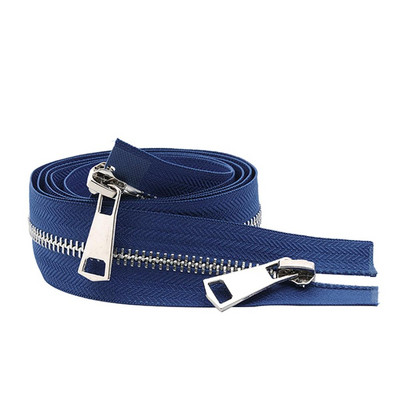 30/40/50/60/70/80 cm 5# Spalvingi aukštos kokybės atviri dvigubi slankikliai Sidabriniai metaliniai užtrauktukai „Pasidaryk pats“ audiniai kišeniniai drabužiai