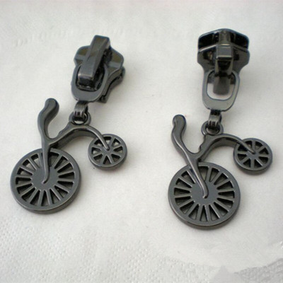 DONYAMY 5PCS 5# DIY glava za povlačenje metalnog patentnog zatvarača u obliku bicikla