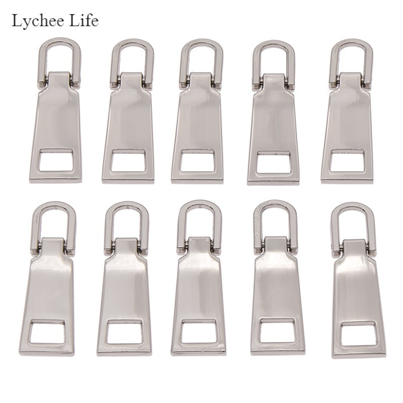 Lychee Life 10 ks/sada 5# obojstranné kovové sťahováky na zipsy na opravu zipsov DIY zipsový sťahovák DIY šijacie materiály
