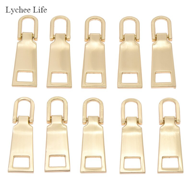 Lychee Life 10 ks/sada 5# obojstranné kovové sťahováky na zipsy na opravu zipsov DIY zipsový sťahovák DIY šijacie materiály