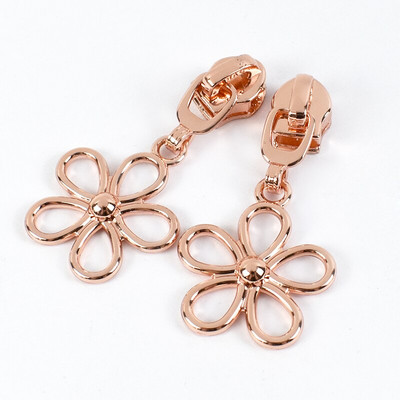 10 buc. 5 # Nailon Fermoar Slider Fermoare din metal cu flori Cap de tragere pentru Fermoare din Nylon Geanta Geanta Fermoar Reparare Imbracaminte Accesorii de cusut