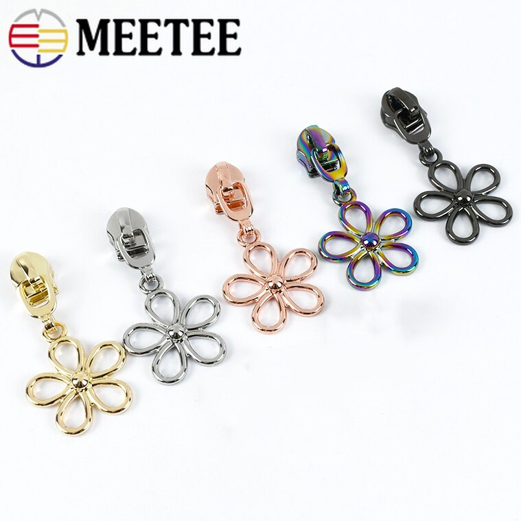 10 buc. 5 # Nailon Fermoar Slider Fermoare din metal cu flori Cap de tragere pentru Fermoare din Nylon Geanta Geanta Fermoar Reparare Imbracaminte Accesorii de cusut