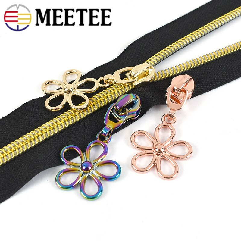 10 buc. 5 # Nailon Fermoar Slider Fermoare din metal cu flori Cap de tragere pentru Fermoare din Nylon Geanta Geanta Fermoar Reparare Imbracaminte Accesorii de cusut