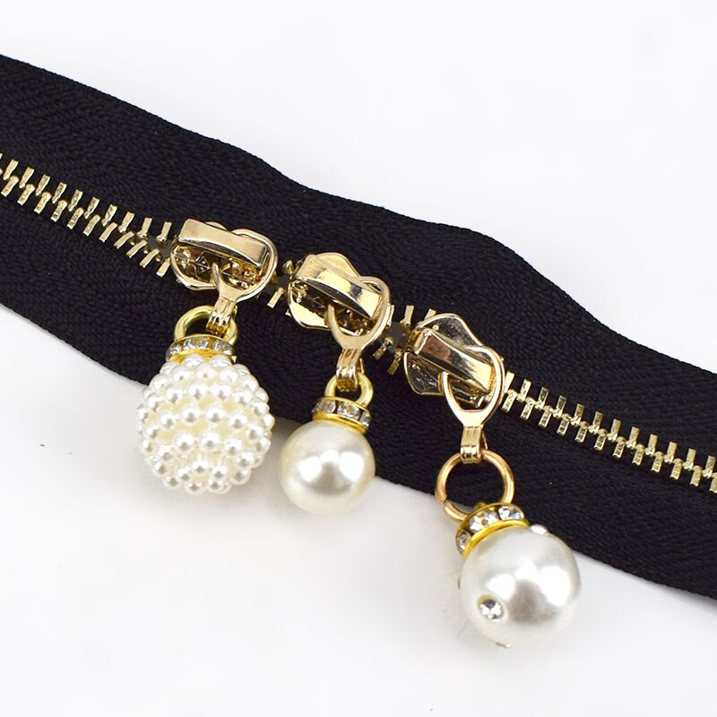 10 komada Meetee 3# Pearl Puller Cink patentni zatvarač Klizač za metalne patentne zatvarače DIY torba Kostim Dekoracija Zip Silder Head Šivaći pribor