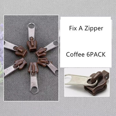 6 ks/sada praktických univerzálnych súprav na opravu zipsu s okamžitou opravou, náhradné zipsy, záchrana zubov, nový dizajn zipsov na šitie