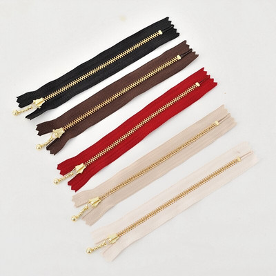 5 tk. 3# kuldne metallist tõmblukk, 12/15/20 cm teksapükste kottide õmblemine rätseparõivaste käekottide meisterdamise tarvikud.