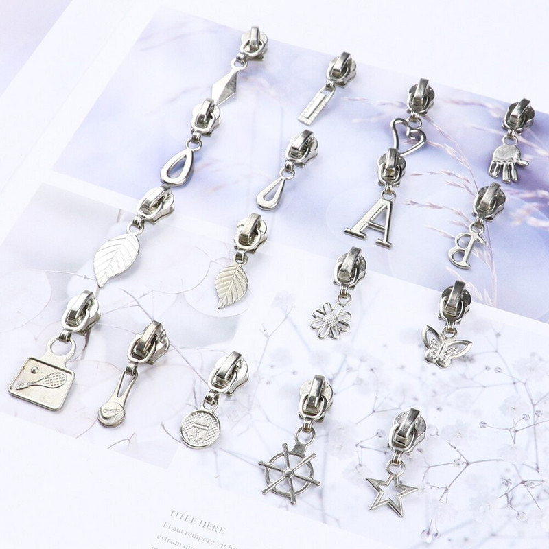 5 # Cap de fermoar placat cu aliaj de zinc pentru haine haine Blocare automată metal cu fermoar glisoare DIY pânză accesorii de cusut 10 buc