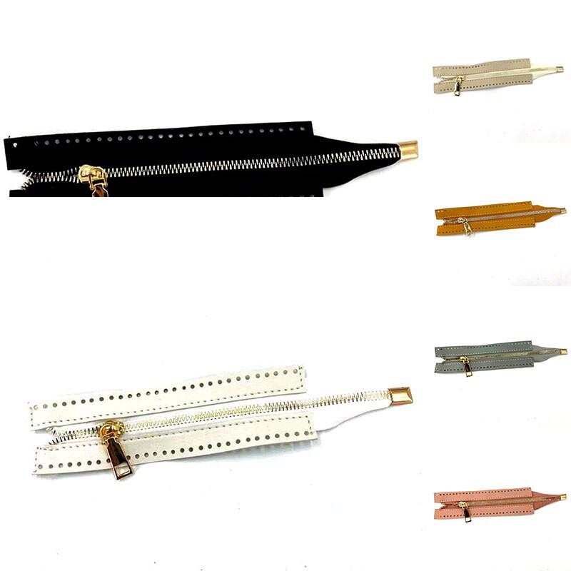 1PC fermoar personalizat DIY pentru feronerie pentru pungă țesute Fermoar din piele PU Accesorii de cusut Fermoar metalic de 18 cm pentru îmbrăcăminte pantofi