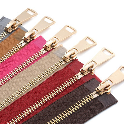 30/40/50/60/70/80Cm 5# Colorful High Quality Open-End Auto-Lock Gold Metal Zipper Diy Handcraft For Garment Clothing Pocket