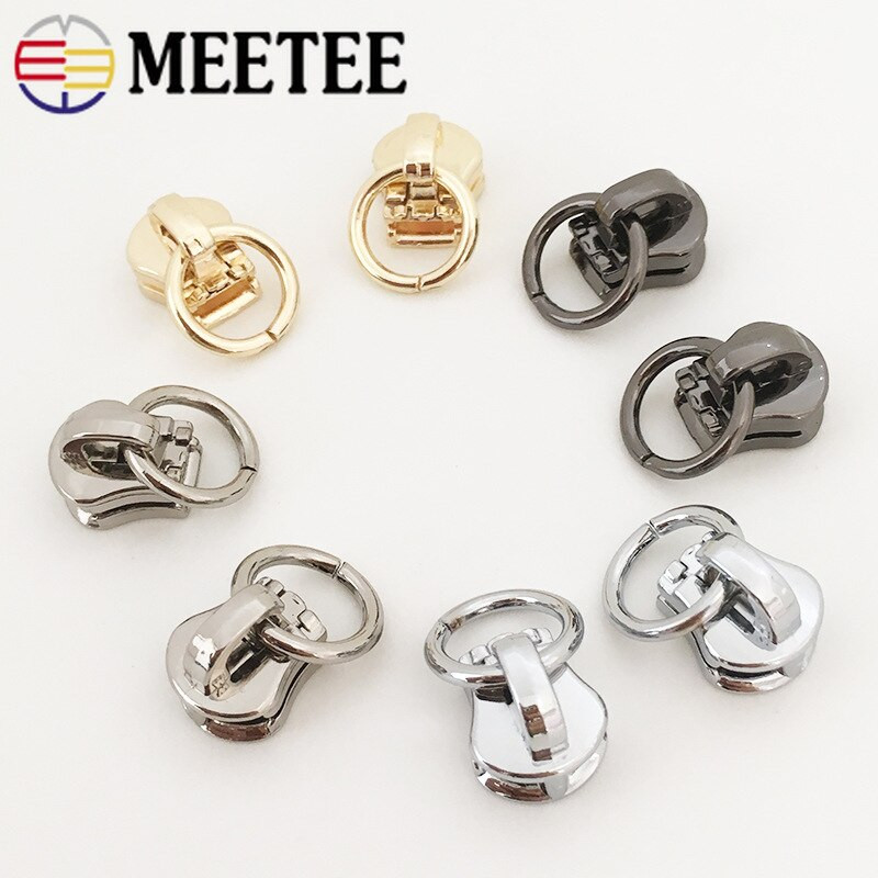 5/10 buc Meetee 5 # glisoare cu fermoar pentru fermoar metalic inel O Zip cap extractor sac haine truse de reparare bagaje accesorii de cusut bricolaj