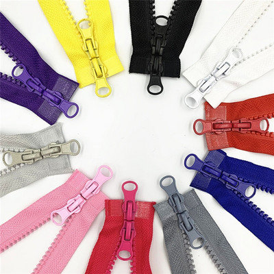 1pcs 80cm 90cm 5# Double Zipper Sliders Plastic Resin Colorful Zipper for Clothes Bag Sewing Supplies Separating Zipper