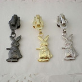 DONYAMY 5tk 5# DIY Small Rabbit Metal Zipper Pull Hhead
