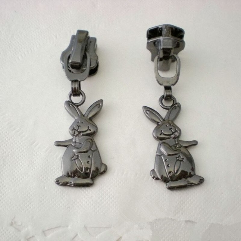 DONYAMY 5tk 5# DIY Small Rabbit Metal Zipper Pull Hhead