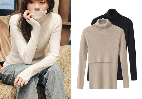 Bluza casual de dama pentru gravide cu guler inalt